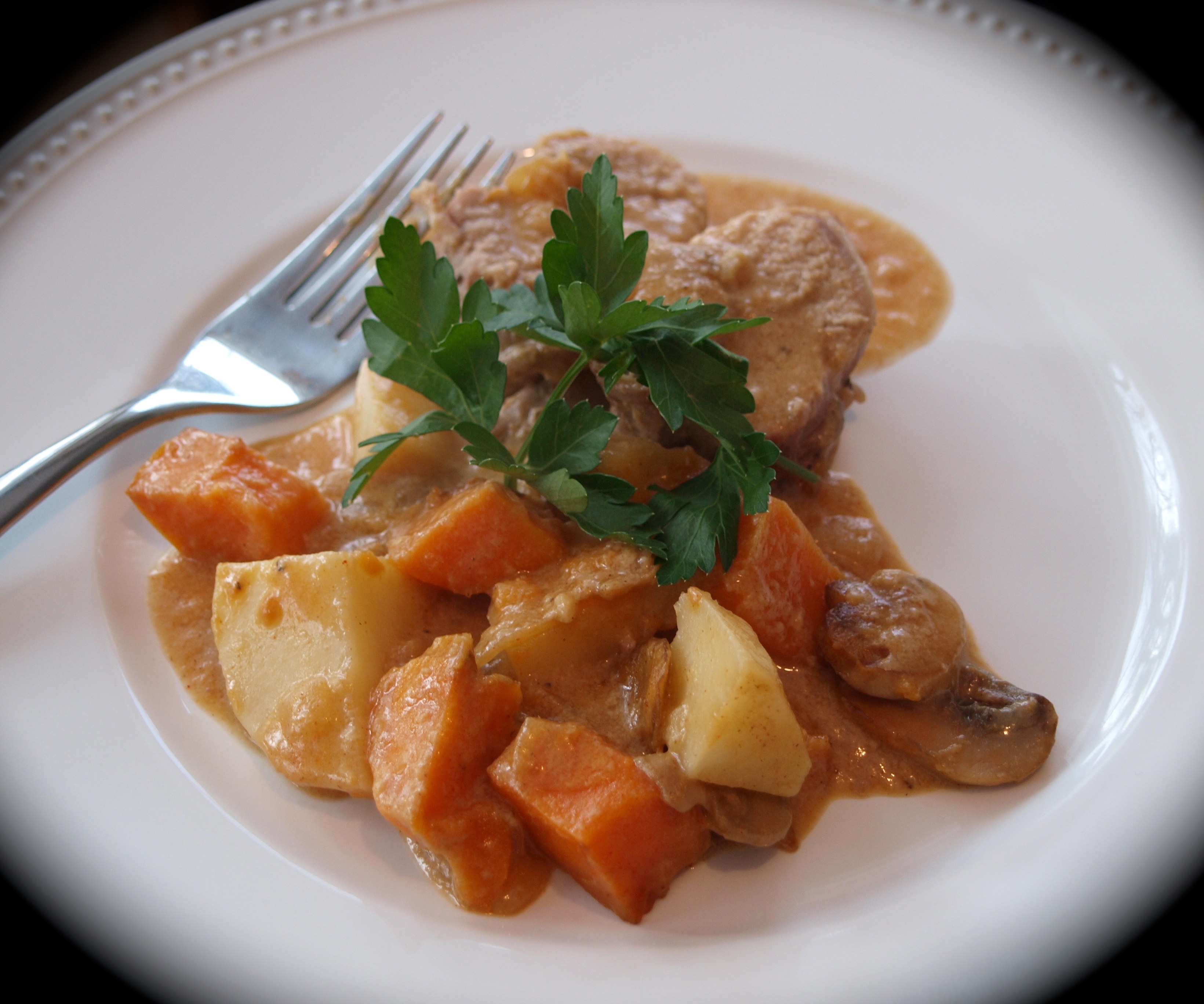 Roast Pork Tenderloin and Mushroom Dinner