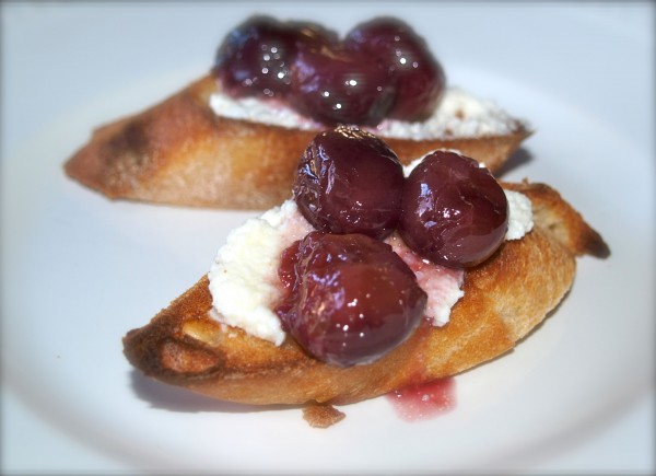 roasted grapes with cheese