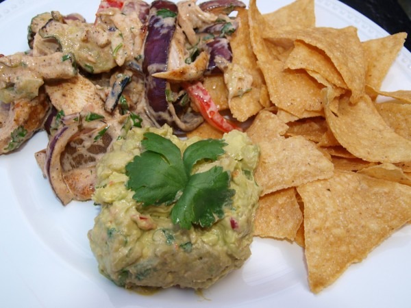 Firecracker chicken salad with homemade guacamole. Ole!