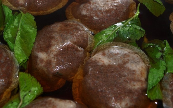 teas bags and mint steeping mint iced tea