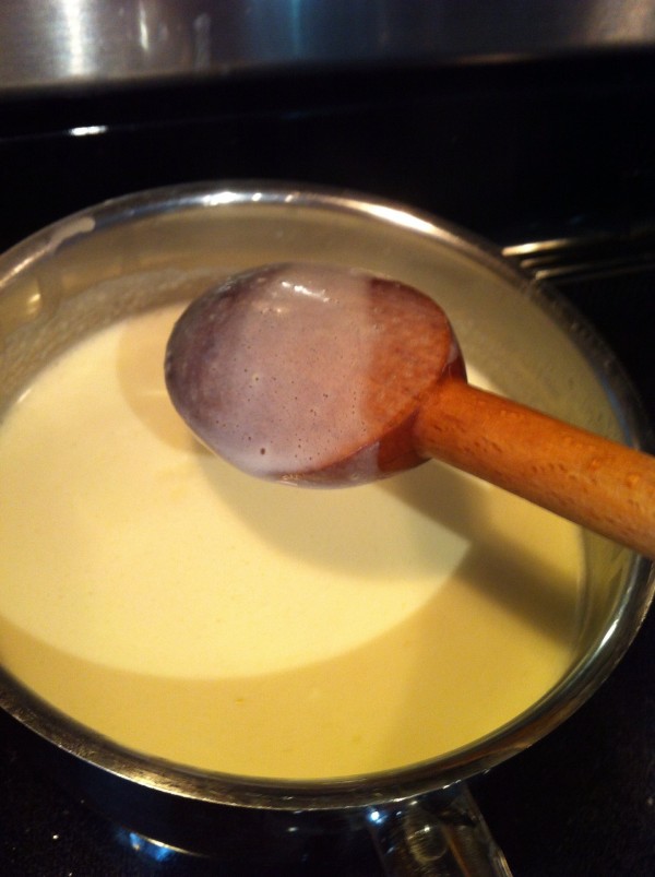 tempering rhubarb cream