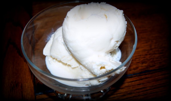 Homemade vanilla ice cream
