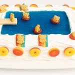 Pool Party Cake Recipe with teddy grahams and jello