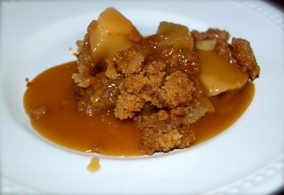 apple crumble toffee sauce