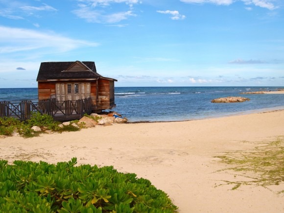 spa hut over ocean