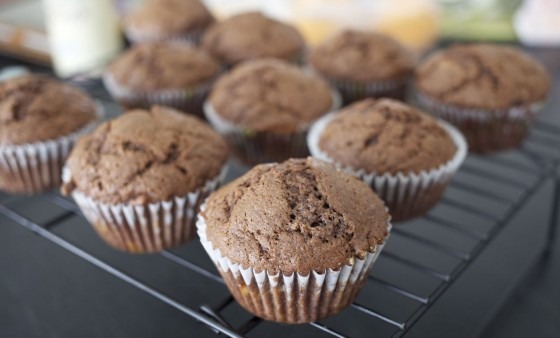 chocolate banana muffins