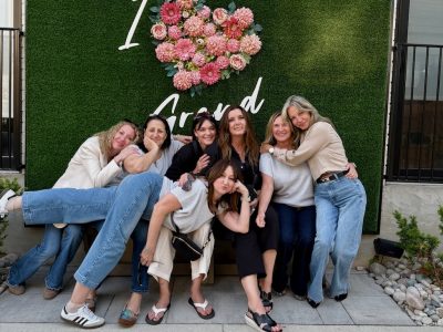 A group of women travelling together in Grand Bend, Ontario