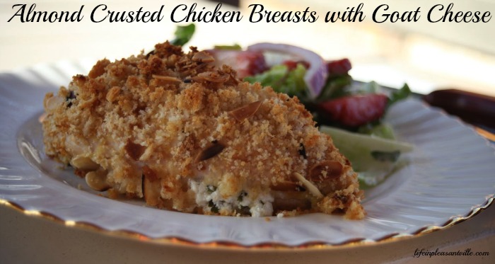 almond crusted chicken breasts with goat cheese