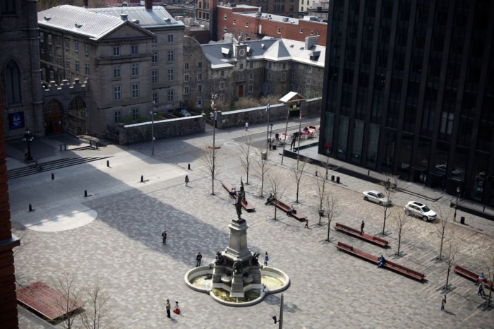 view from hotel place d'armes terrasse