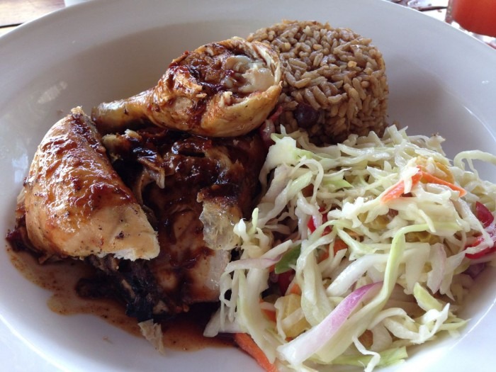 beaches turks and caicos, jerk chicken