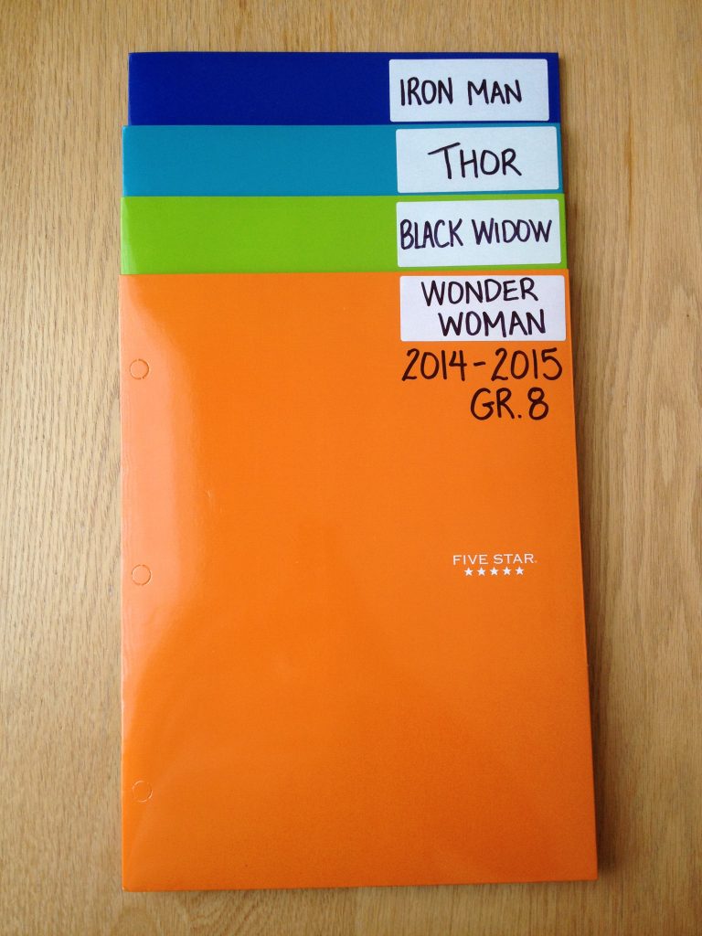how to organize school papers, Labeled Folders