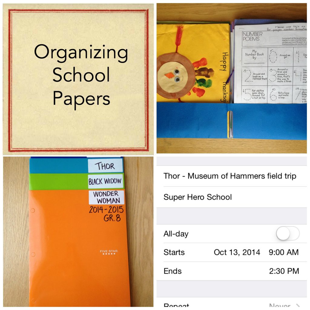 how to organize school papers, Organizing School Papers Collage