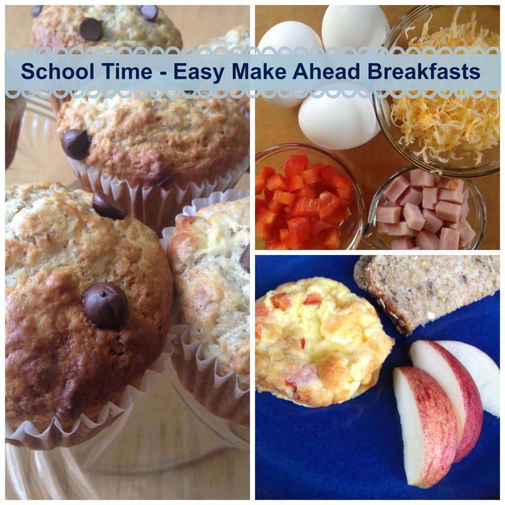 make ahead school breakfast recipes, Muffin and Frittata Collage