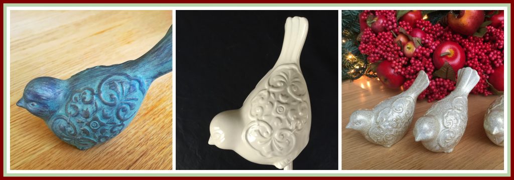 From plain bird to sparkly Christmas decoration