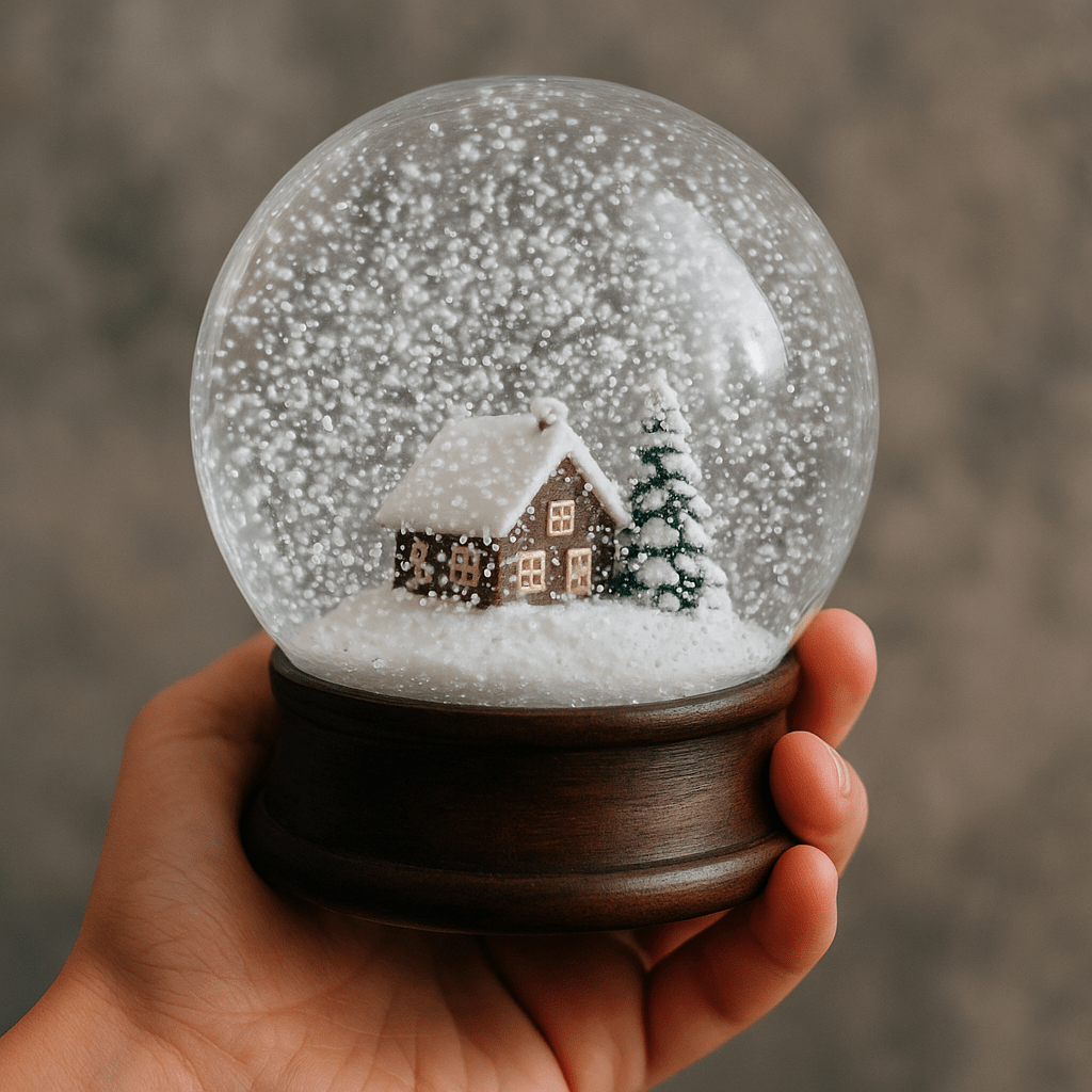 Shaking a snowball is one magical way to bring about more snow outside