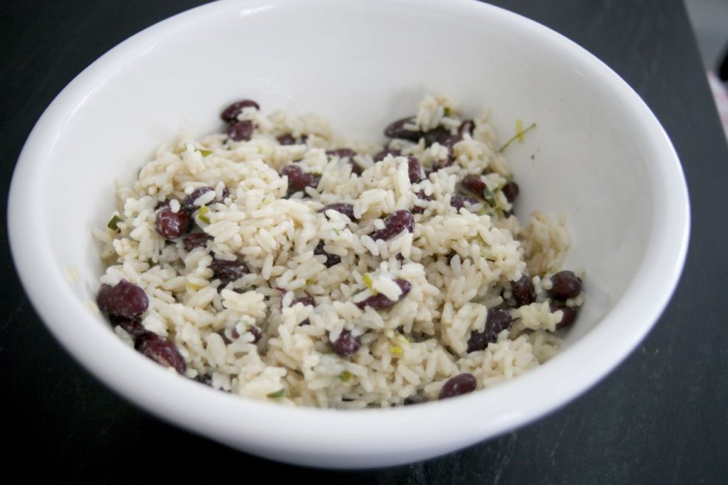 Jamaican Rice and Peas, coconut milk, red kidney beans