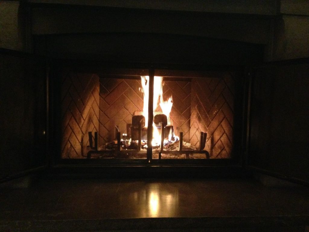 Time is a luxury, fire in room, Hotel Quintessence, Mont Tremblant, winter travel