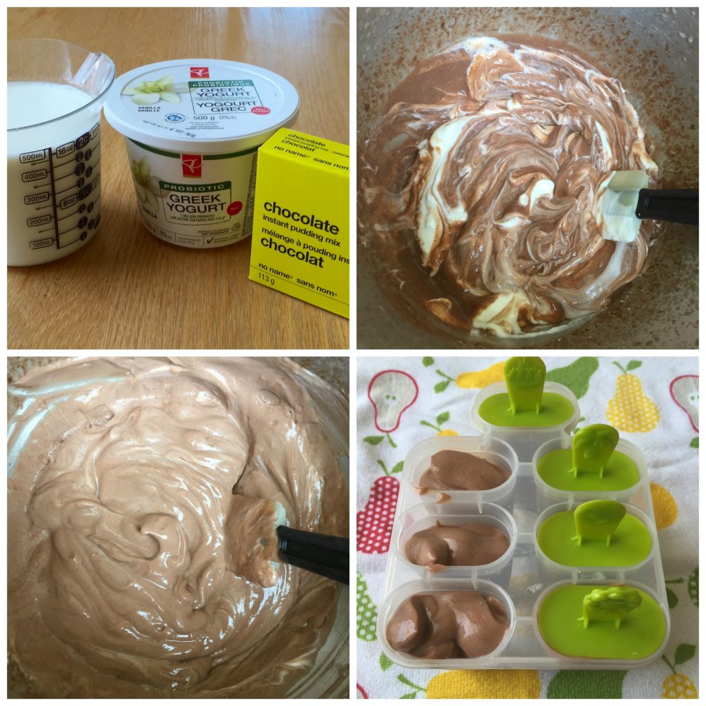 Chocolate pudding pop collage