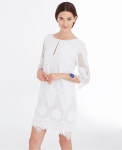 What to Wear to A White Party, white-party-ann-taylor-embroidered-tunic-dress