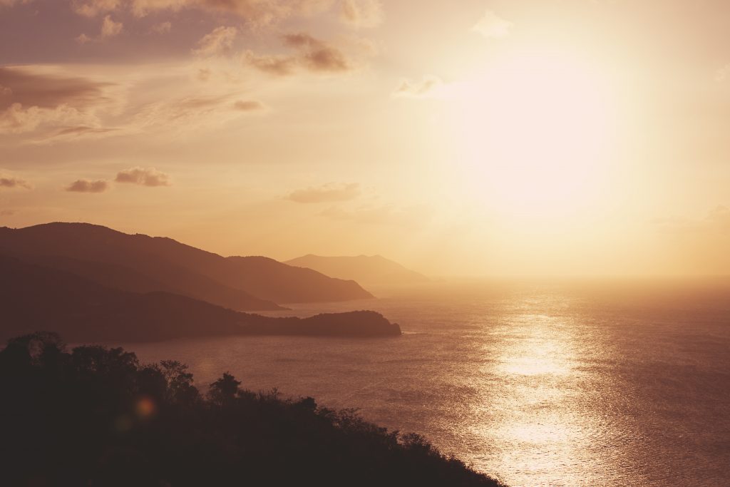 sunset in the BVIs