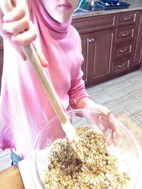 Getting the kids in the kitchen is fun, it's educational and it's the perfect quality time. While you are there help them make this snack recipe. kaylie cooking 2