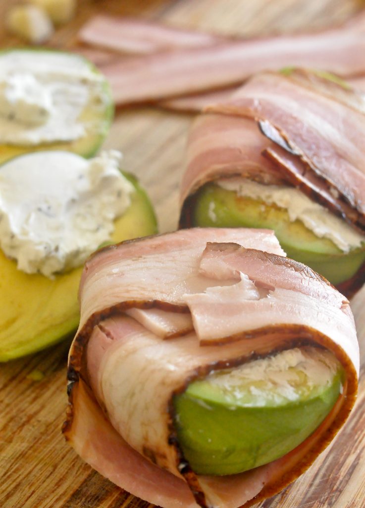 bacon wrapped goat cheese avocado appetizer