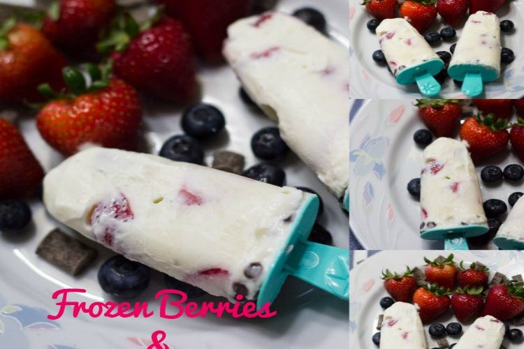 Frozen Berries and Vanilla Yogurt Pops