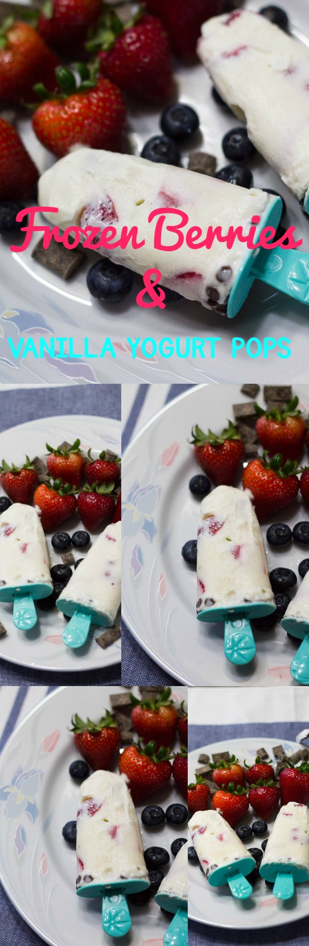Frozen Berries and Vanilla Yogurt Pops