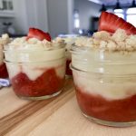 Strawberry yogurt custard pots