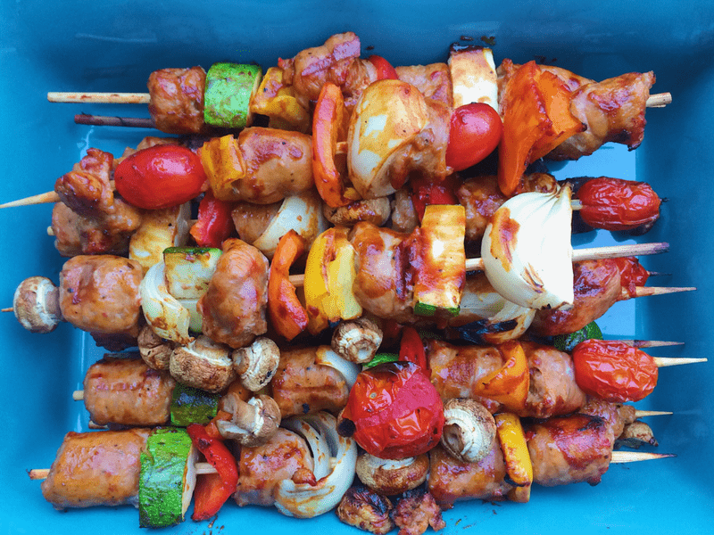 whiskey bbq sausage kabobs