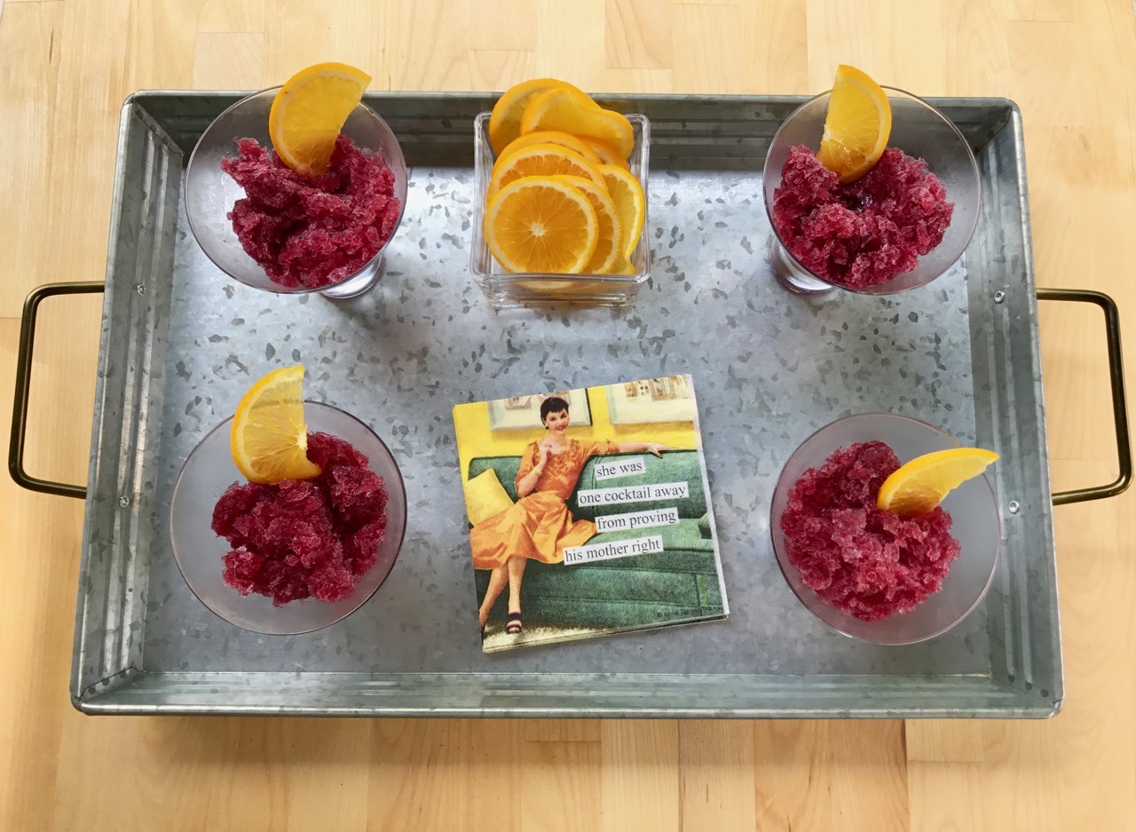 Frozen sangria adult slushies in glasses