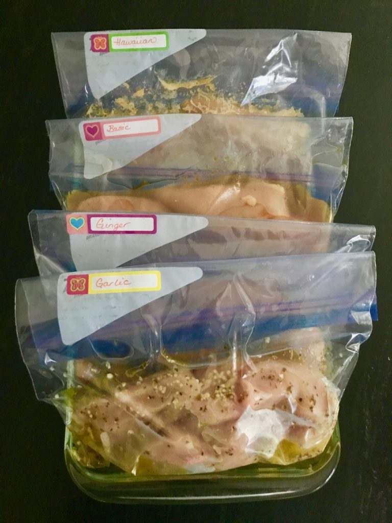 Freezer friendly chicken marinades