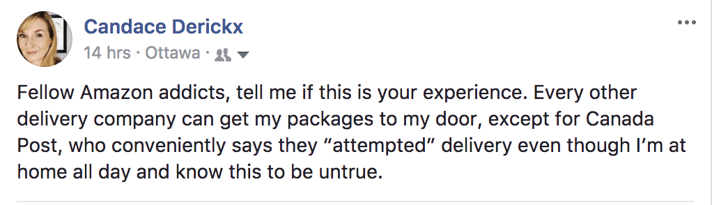 canada post attempted delivery