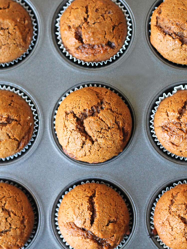 Gingerbread Muffins Made with Silk, fresh out of oven