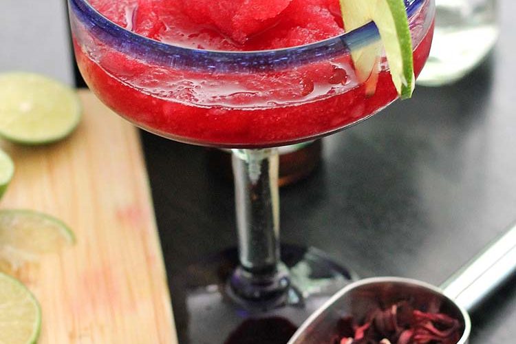 hibiscus margaritas, frozen