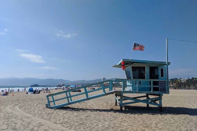 red eye out of lax, spend the day at Santa Monica Beach