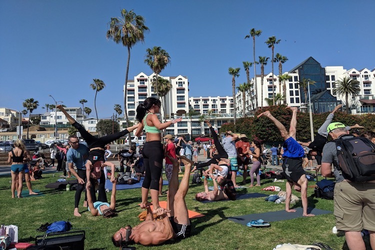 red eye out of LAX, muscle beach, santa monica beach