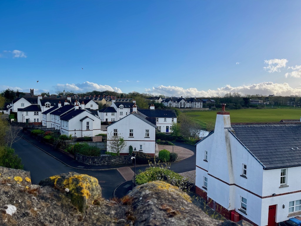 Picture of village of Bushmills, Ireland taken from top of Bushmills Inn