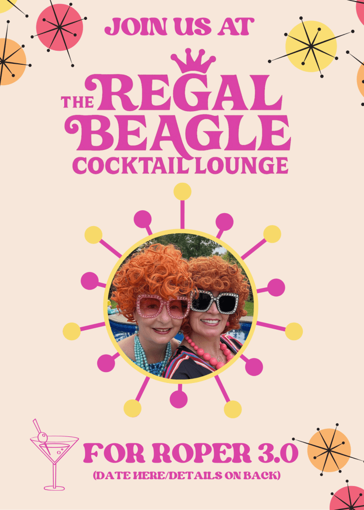 The Regal Beagle party invitation to help inspire your Mrs. Roper Party ideas