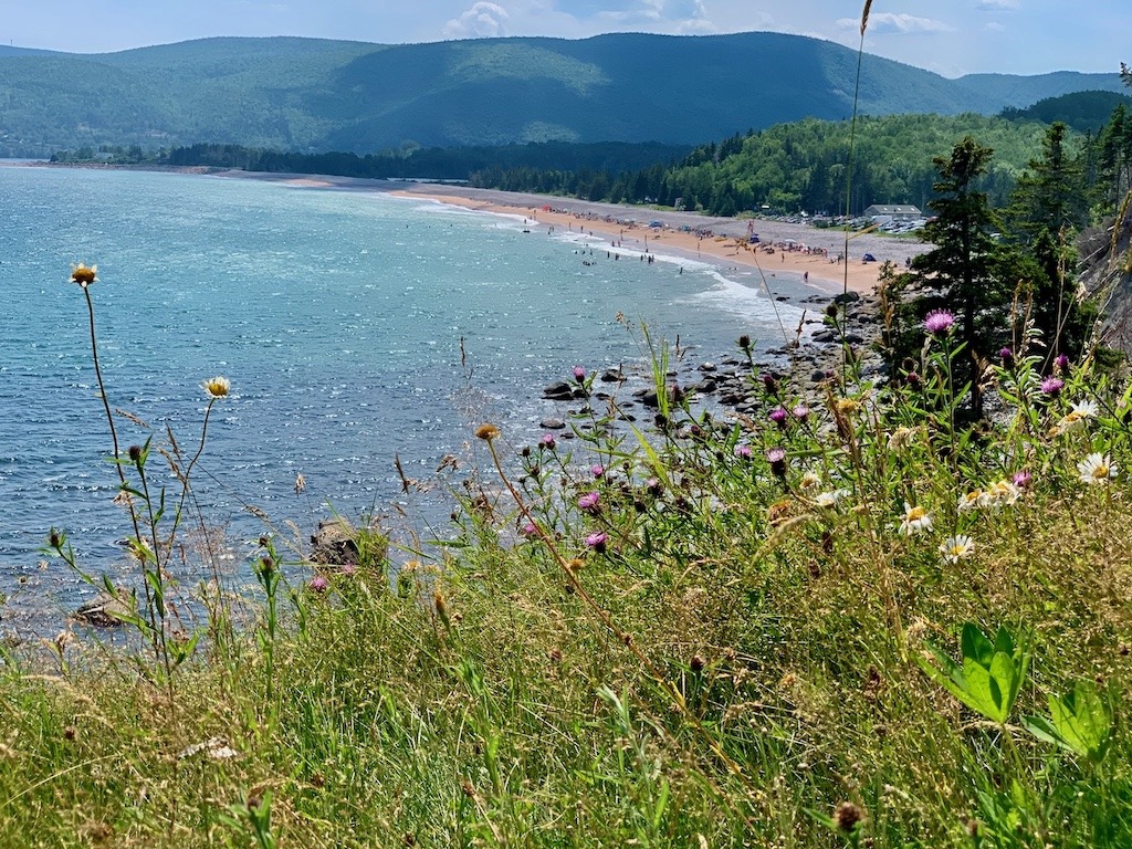 view of Ingonish Beach from The Cabot Trail