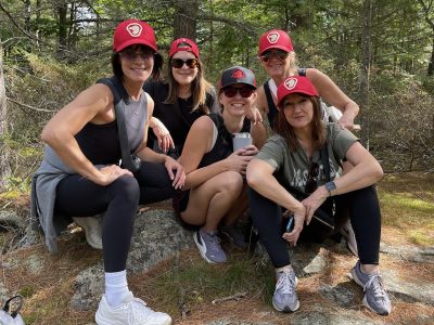 Girls camping in Ontario