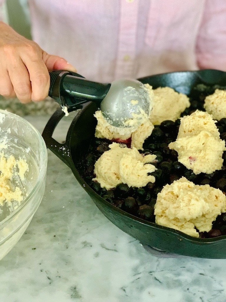Cape Breton blueberry grunt in skillet