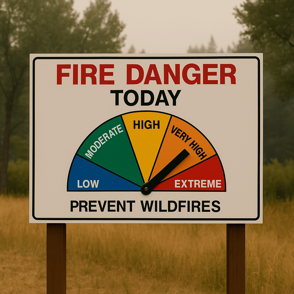 Fire Danger sign for Canada