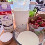 Ingredients for Strawberry Basil Ice Cream