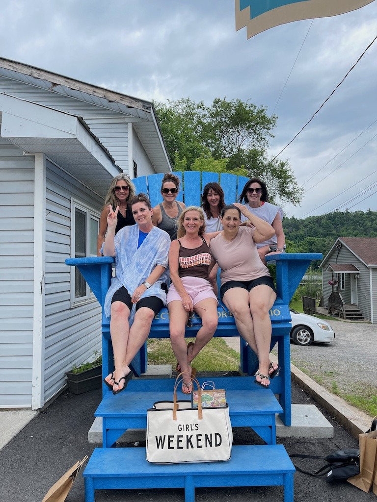 The big Muskoka Chair beside Life is Good in Westport, Ontario