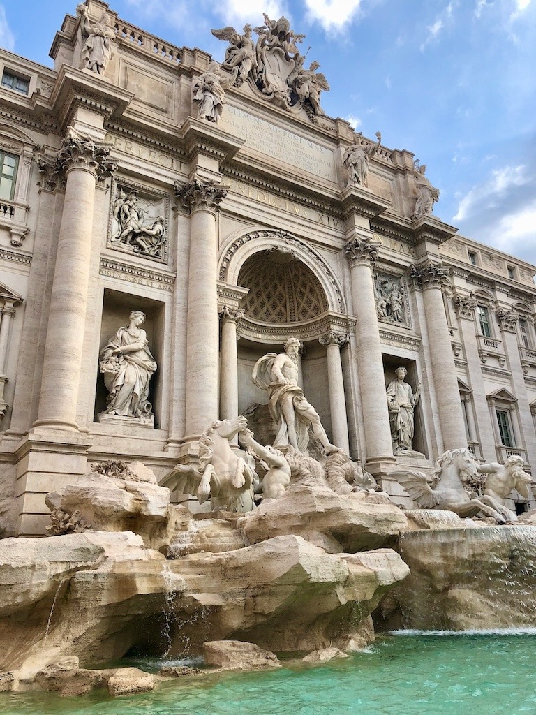 Trevi Fountain in Rome Italy on a clear summer day