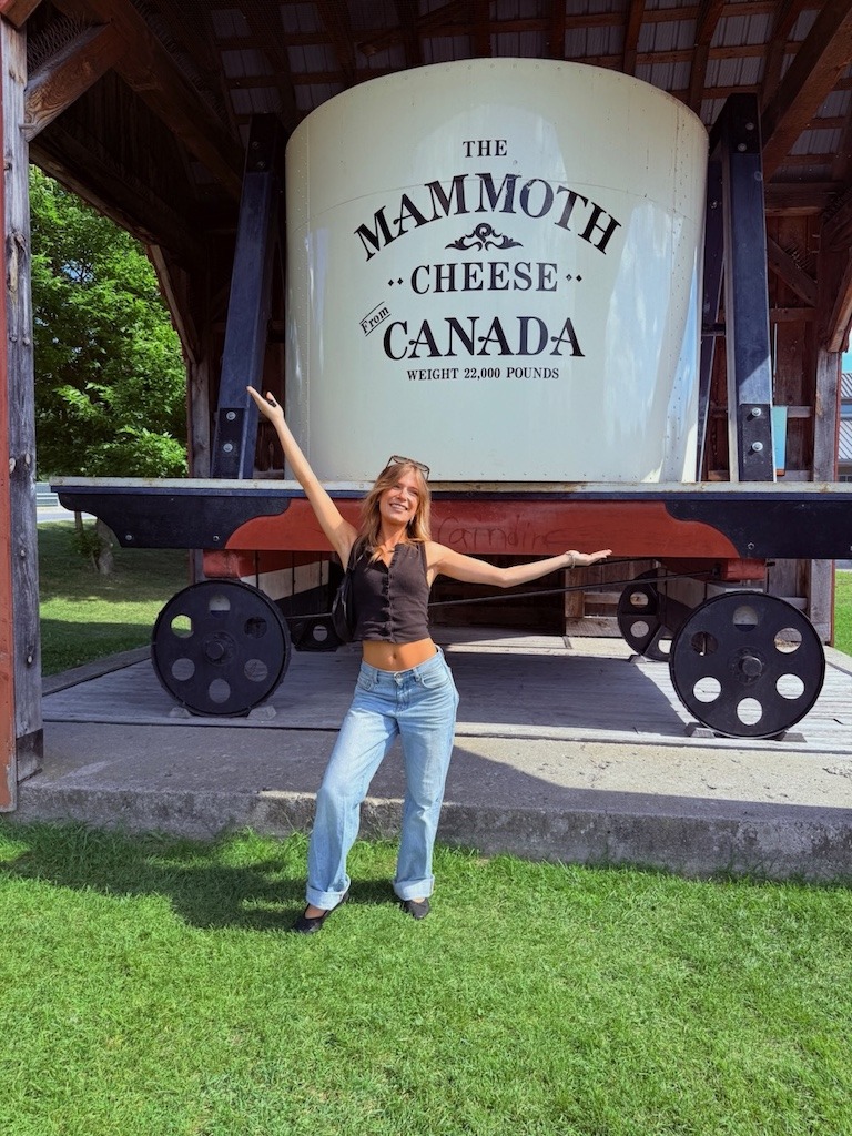 The Mammoth Cheese replica in Perth Ontario, one of the quirkiest things to do in Perth Ontario