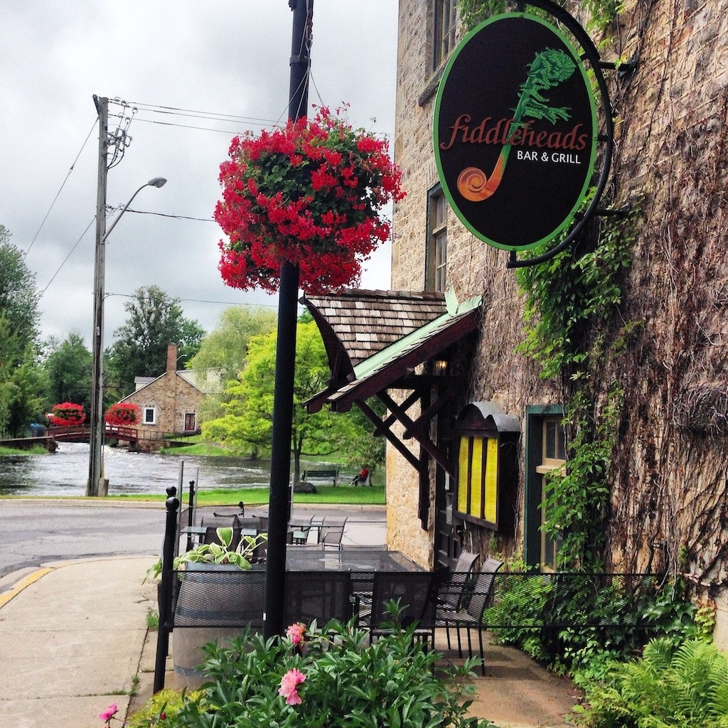 Fiddleheads Bar and Grill on the Tay River in downtown Perth Ontario