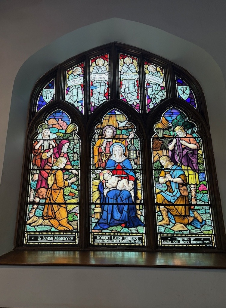 Robert Borden memorial stained glass window at Working Title Kitchen Ottawa erected 1939