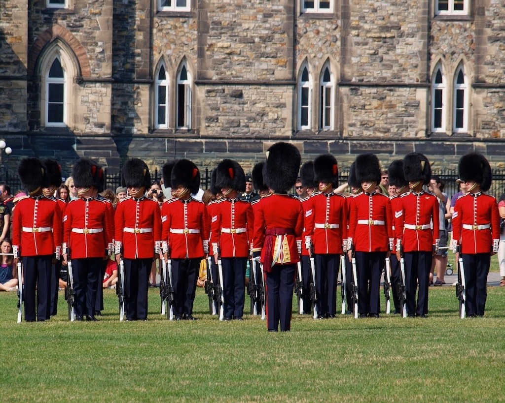 Changing of the Guard ceremony on Parliament Hill Ottawa in summer